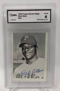 lot 1048 image: Professionally Grade GMA 6 1969 Topps Deckle Edge Richie Allen Baseball Card