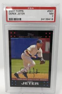 lot 1050 image: Professionally Grade Near Mint PSA 7 2007 Topps Derek Jeter New York Yankees Baseball Card