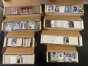 lot 1156 image: Approx 5000 Baseball Cards Unsearched In Set Boxes Including 1983-1994 Topps Donruss and Fleer