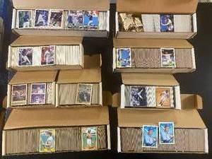 lot 1157 image: Approx 5000 Baseball Cards Unsearched In Set Boxes Including 1987-1992 Topps Pinnacle and Sport Flix