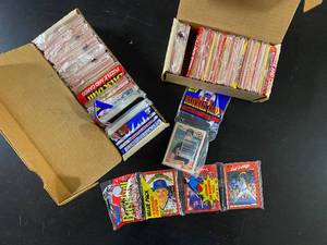 lot 1165 image: Approx 20 Sealed Retail Packs of 1990 Fleer and Donruss Baseball Cards
