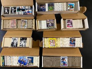lot 1166 image: Approx 5000 Baseball Cards (Some Football & Pokemon) Unsearched In Set Boxes Including Topps Gold Fleer Upper Deck Sport Flix
