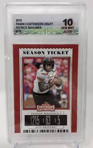 lot 1056 image: Professionally Graded Diamond Graded DGA 10 2020 Contenders Draft Picks Patrick Mahomes Football Card