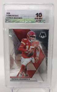 lot 1057 image: Professionally Graded Diamond Graded DGA 10 2020 Mosaic Patrick Mahomes Football Card