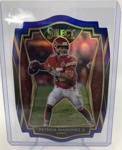 lot 1060 image: Mint 2020 Select Patrick Mahomes Kansas City Chiefs Blue Diecut Insert