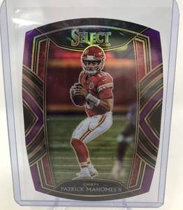 lot 1061 image: Mint 2020 Select Patrick Mahomes Purple Club Level Diecut