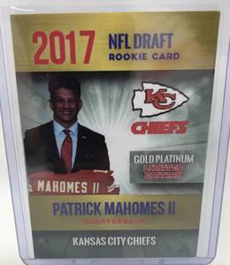 lot 1066 image: Unlicensed Patrick Mahomes 2017 Football Card