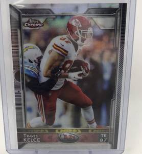 lot 1098 image: Mint 2015 Topps Chrome Travis Kelce Refractor Kansas City Chiefs Football Card