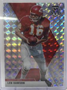 lot 1104 image: 2020 Panini Mosaic Len Dawson Silver Mosaic Kansas City Chiefs Football Card