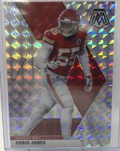 lot 1105 image: 2020 Panini Mosaic Chris Jones Error Card (Frank Clark Pictured) Silver Mosaic Kansas City Chiefs Football Card