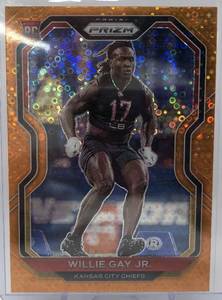 lot 1106 image: Mint 2020 Panini Prizm Willie Gay Orange Prizm Rookie Card Kansas City Chiefs