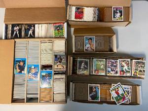 lot 1171 image: Approx 5000 Baseball  Football Cards Unsearched In Set Boxes Including 1984-1994 Topps Fleer Ultra Score