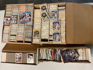 lot 1178 image: Approx 7000 Football Cards Unsearched In Set Boxes Including Early to Late 1990s Topps Fleer Finest