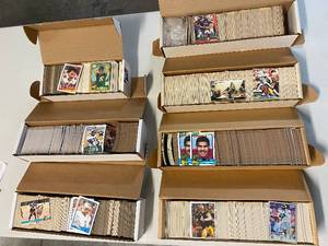 lot 1185 image: Approx 4000 Football Cards in Unsearched Set Boxes 1987-1993 Topps Fleer Pro Set