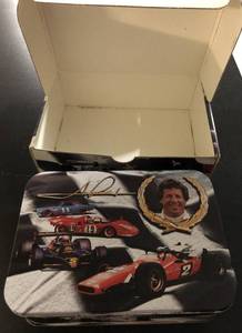 lot 1145 image: Brand New in Package and Collectible Tin Mario Andretti Hi-Tech Trading Card Set
