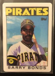 lot 1118 image: Porcelain Collectible Baseball Card of 1986 Topps Traded Barry Bonds Rookie Limited Edition #A 1262