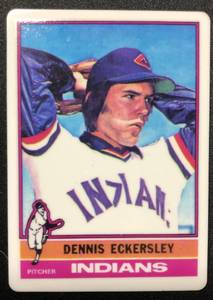 lot 1124 image: Porcelain Collectible Baseball Card of 1976 Topps Dennis Eckersley Rookie Limited Edition #A 1262