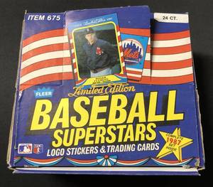 lot 1134 image: 1987 Fleer Baseball SuperStars 24 Count Box of Complete Sets - Each Set with 44 Cards of Superstars - Missing 1 Set