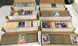 lot 1200 image: Lot of 8 800 Count Boxes with mid 1980s Sports Cards with Stars and Rookies