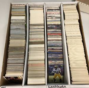 lot 1208 image: Four Row Box of Random Sports Cards from the 1980s and 1990s - Over 3,000 Sports Cards