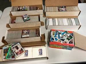 lot 1211 image: Lot of over 4,000 Football Mostly from Early 1990s with Nice Products Like Select