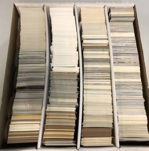 lot 1215 image: Four Row Box of Random Sports Cards - Very Random Box of Cards - Alot of 80s and 90s
