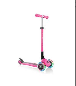 lot 1245 image: Globber Toddler Scooter  3 Wheel Kick Scooter Foldable, pink