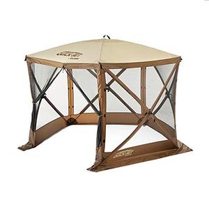 lot 1256 image: CLAM Quick-Set Venture 9 x 9 Foot Portable Pop Up Outdoor Camping Gazebo Screen tent USED