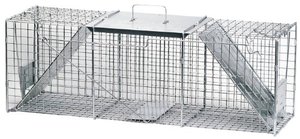 lot 1261 image: Havahart 1045 Live Animal Two-Door Raccoon, Stray Cat, Opossum, and Groundhog Cage Trap Large