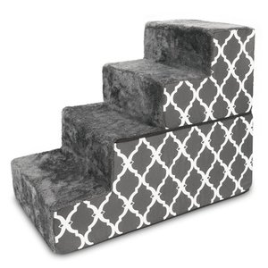 lot 1265 image: Best Pet Supplies USA Made Pet Steps and Stairs with CertiPUR-US Certified Foam for Dogs and Cats, 4-Step