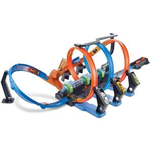 lot 1284 image: Hot Wheels Corkscrew Crash Track Launch Set with One Vehicle, ITEM# FTB65
