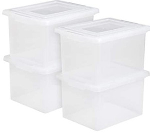 lot 1286 image: IRIS USA, MODEL FB-21E Letter and Legal Size File Box, Medium, Clear, 4 Pack ,
