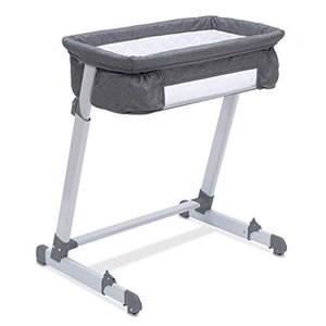 lot 1323 image: Simmons Kids By The Bed City Sleeper Bassinet, GREY, TWEED, MODEL 25501