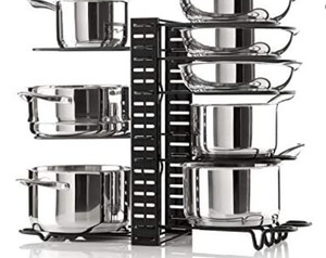 lot 1333 image: Last Minute Smartsome Cabinet Organizer - Adjustable Pot Rack,Black