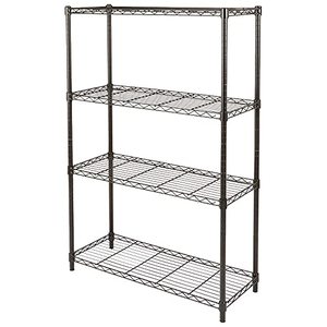 lot 1368 image: Amazon Basics 4-Shelf Adjustable, Heavy Duty Storage Shelving Unit (350 lbs loading capacity per shelf), Steel Organizer Wire Rack, Black (36L x 14W x 54H)