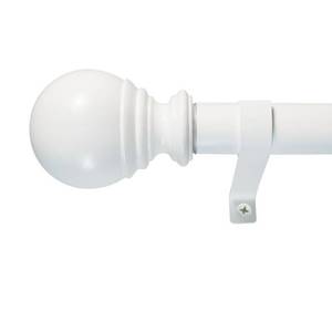 lot 1385 image: Decopolitan 1-Inch Ball Telescoping Curtain Rod Set, 36 to 72-Inch, White