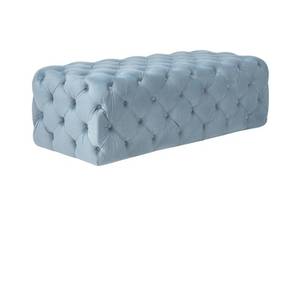 lot 1450 image: Kaylee Sea Blue Velvet Ottoman USED