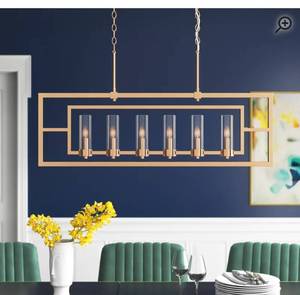 lot 1470 image: Zaira 6 - Light Kitchen Island SquareRectangle Chandelier