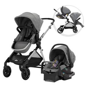 lot 1497 image: Evenflo Pivot Xpand Modular Travel System with Safemax Infant Car Seat-Percheron