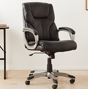 lot 1538 image: Amazon Basics Executive Office Desk Chair with Armrests, Adjustable HeightTilt, 360-Degree Swivel, 275Lb Capacity - BlackPewter,MODEL OCT-TC10-Black