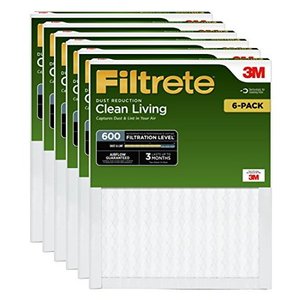 lot 1542 image: Filtrete 14x24x1, AC Furnace Air Filter, MPR 600, Clean Living Dust Reduction, 6-Pack (exact dimensions 13.81 x 23.81 x 0.81) UPC 051141992860