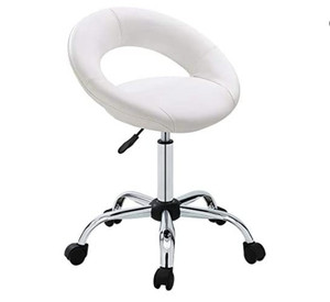 lot 1544 image: Duhome Adjustable Swivel Work Stool Task Chair,White,Model  4034