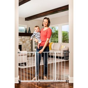 lot 1557 image: Regalo Easy Open 47-Inch Super Wide Walk Thru White Baby Gate,Model 1185 DS