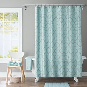 lot 1020 image: Better Homes & Gardens Scalloped Trellis Embroidered Fabric Shower Curtain