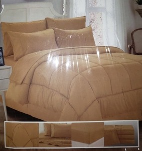 lot 1028 image: Sweet Home Collection 5 Piece Comforter Set Bag Solid Color All Season Soft D...