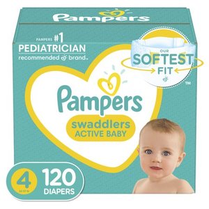 lot 1044 image: Pampers Swaddlers Diapers, Soft and Absorbent, Size 4, 120 Ct