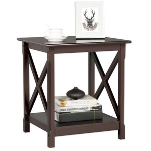 lot 1058 image: Yaheetech X Design Wood Coffee Side End Table with Storage Shelf for Living Room