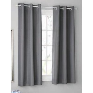 lot 1069 image: Mainstays Blackout in Grey Flannel Panel Pair - Set of 2