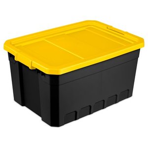 lot 1073 image: Sterilite 19 Gal.72 L Stacker Tote, Yellow Lily
