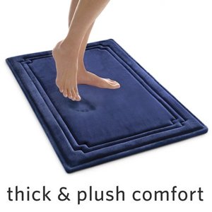 lot 1075 image: Better Homes & Garden Thick & Plush Charcoal Infused Memory Foam Bath Rug 21x34 Blue Admiral